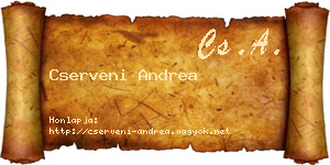 Cserveni Andrea névjegykártya